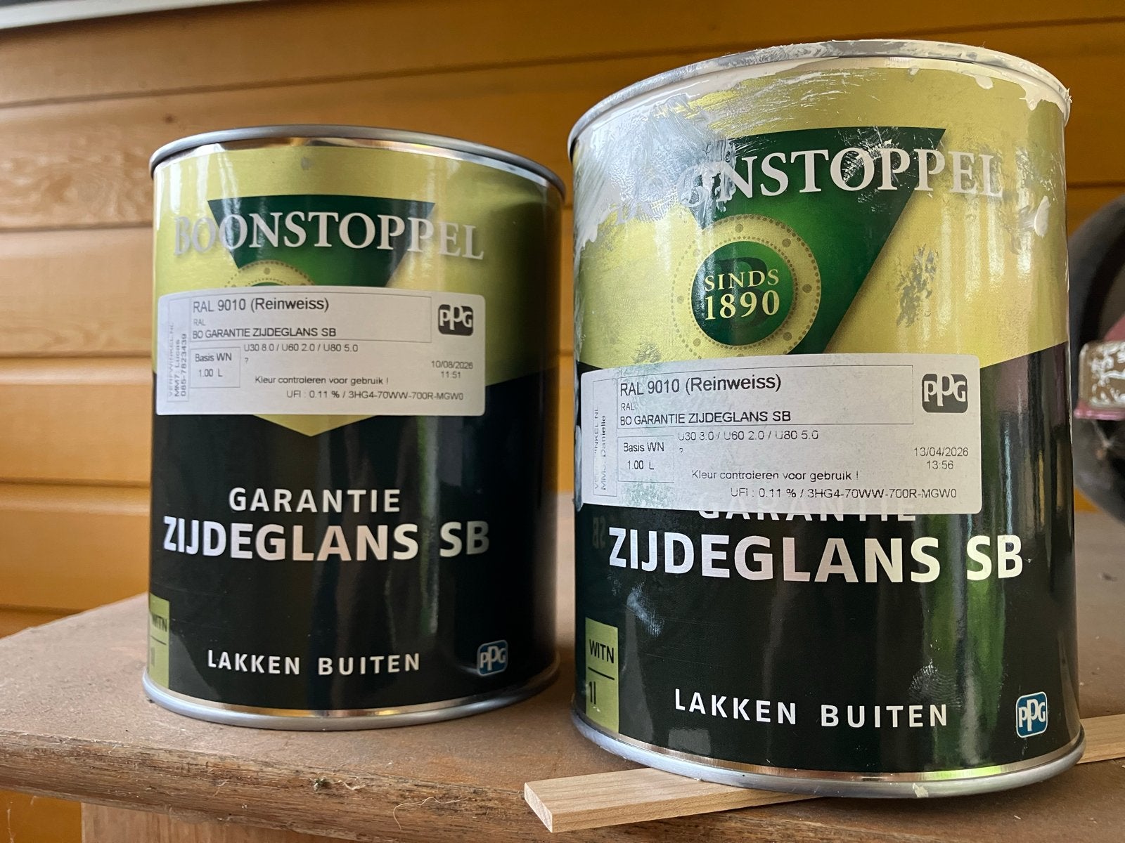 Boonstoppel Zijdeglans SB Lakken Buiten RAL 9010 (Reinweis), Doe-het-zelf en Verbouw, Wit, Ophalen of Verzenden, Zo goed als nieuw