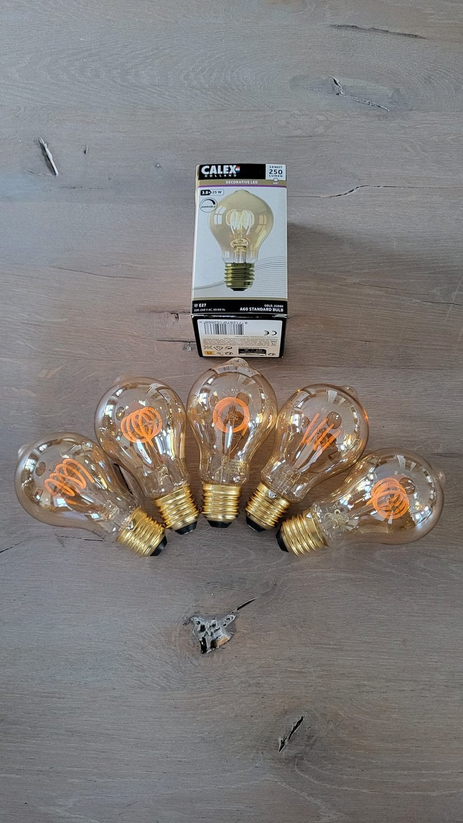 Calex led filament lampen NIEUW 5 st, Ophalen of Verzenden, Zo goed als nieuw, E27 (groot), Led-lamp