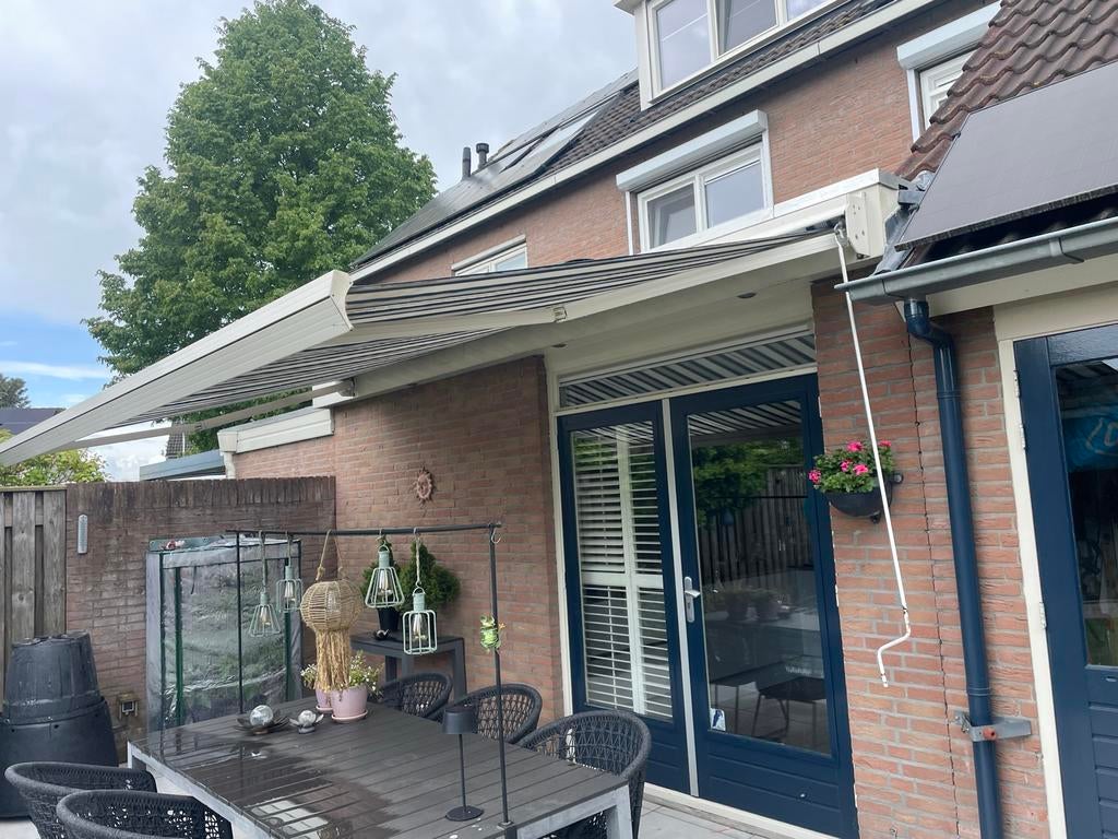 Zonnescherm 450x240 handbediend - Uitvalscherm, Tuin en Terras, Zonneschermen, Ophalen, Gebruikt, 450 cm of meer, 150 tot 300 cm