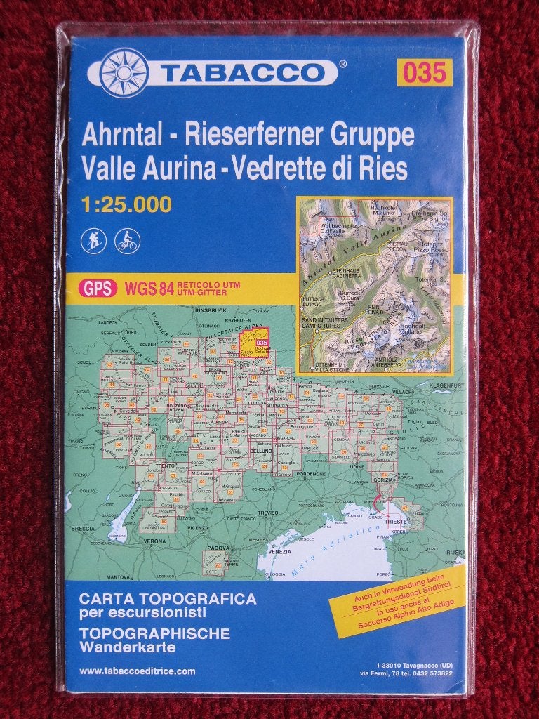 Tabacco Wanderkarte 035 Ahrntal - Rieserferner Gruppe, 2013, Boeken, Atlassen en Landkaarten, Gelezen, Verzenden, Italië, Landkaart