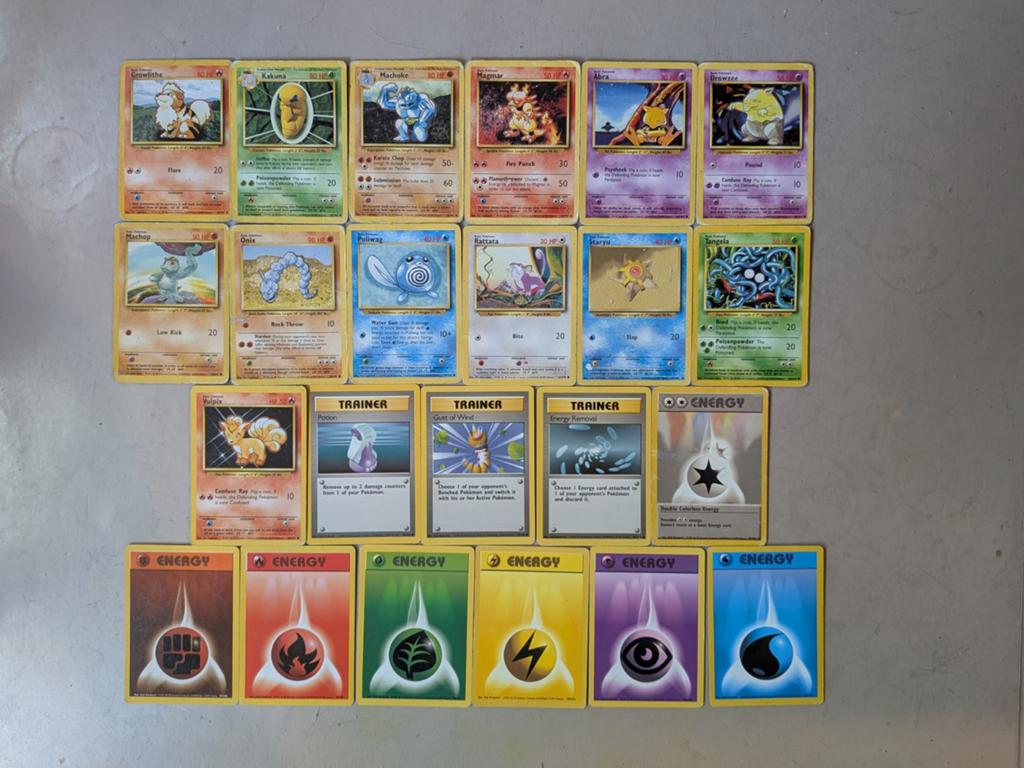Pokemon Base Set WOTC TCG 1999 Kaarten Lot Uncommons Commons, Verzenden, Gebruikt, Meerdere kaarten