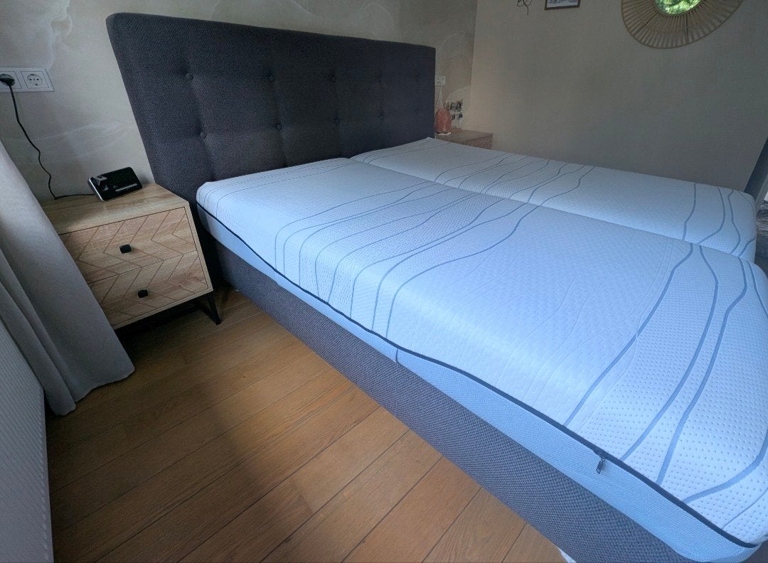 Boxspring Antraciet 180 x 210, Huis en Inrichting, Slaapkamer | Boxsprings, Ophalen, Gebruikt, 210 cm, Tweepersoons