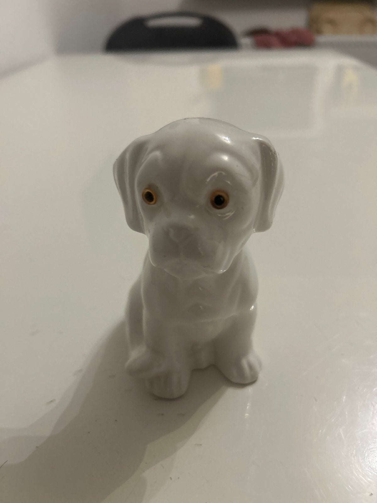 Schattig wit hondenbeeldje - 13x7 cm, Ophalen of Verzenden, Zo goed als nieuw, Dier