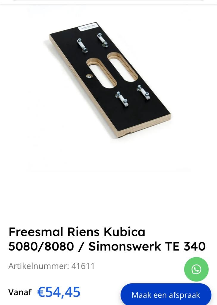 Te koop frees/scharniermal 5080/8080 30€, Ophalen, Zo goed als nieuw, Overige typen