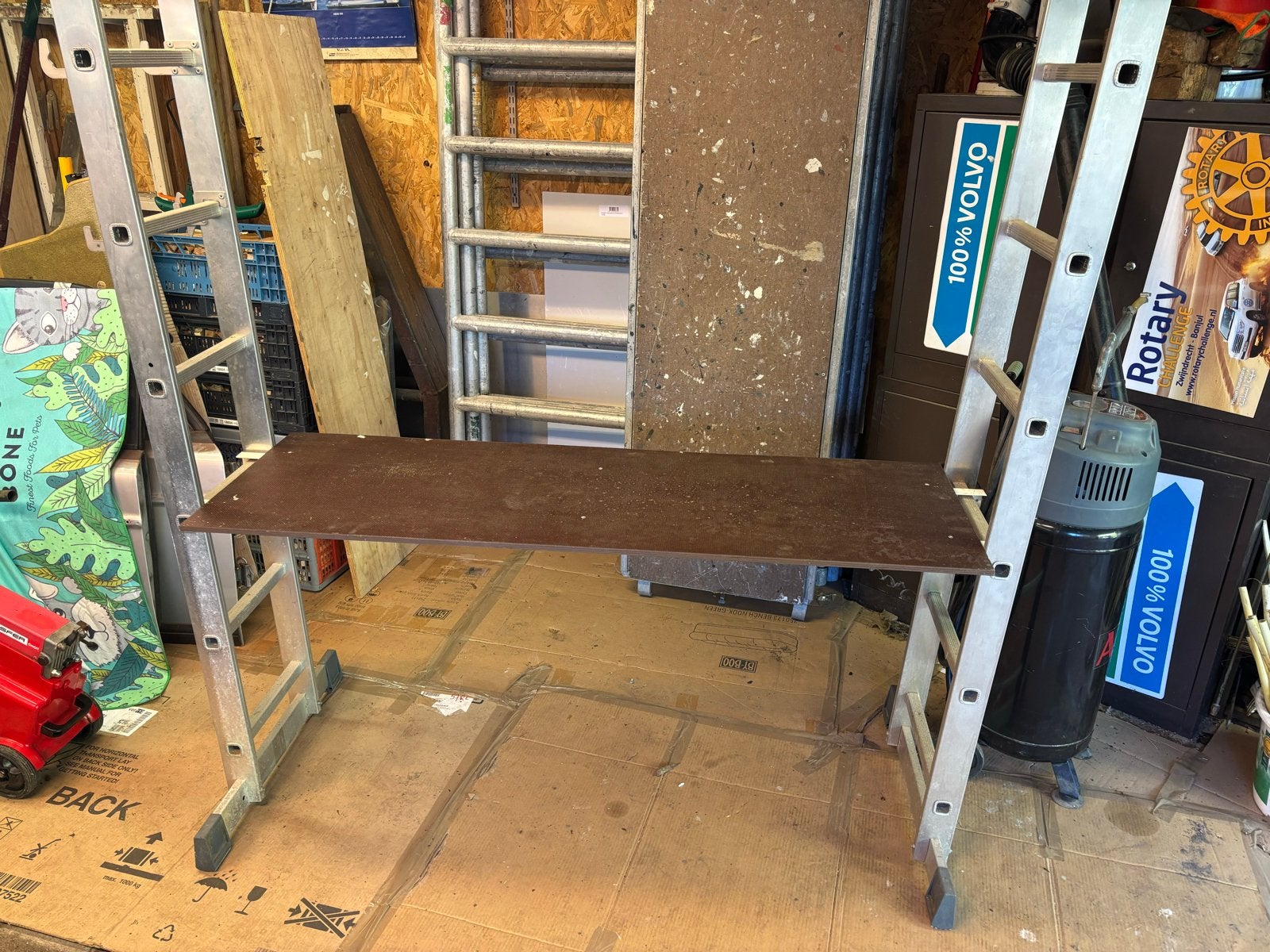 HVS Mini Steiger / Kamersteiger - 2x6 Sporten, Ophalen, Zo goed als nieuw, Rolsteiger of Kamersteiger, Minder dan 2 meter