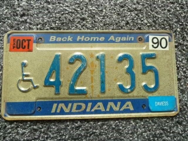 Kentekenplaat licenseplate Indiana Handicapped USA, Verzenden, Gebruikt, Auto's