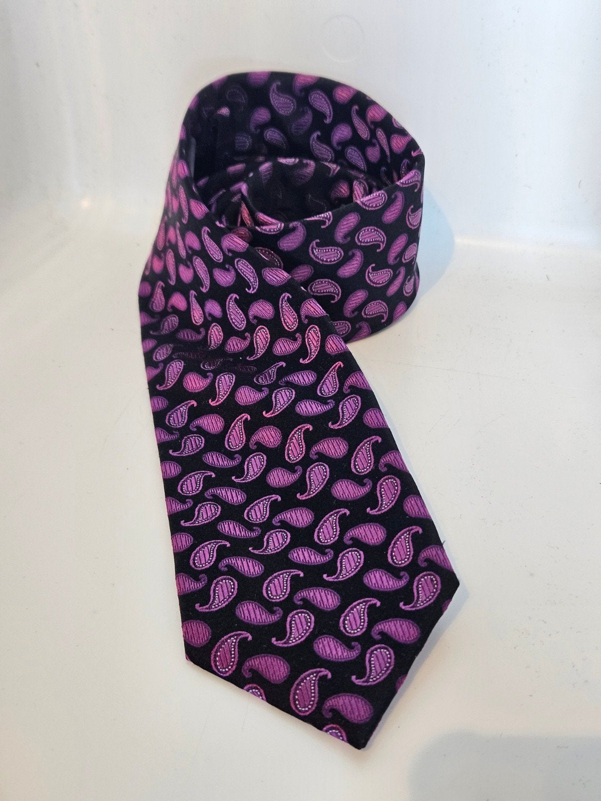 Vintage stropdas paars zijde Adam Business, Verzenden, Zo goed als nieuw, Nvt, Nvt