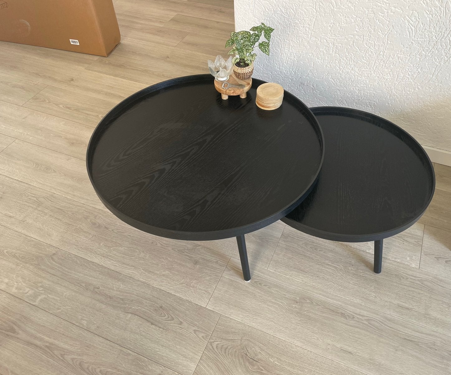 Woood Mesa salontafeltjes/bijzettafeltjes, Ophalen, Zo goed als nieuw, Rond, 50 tot 100 cm