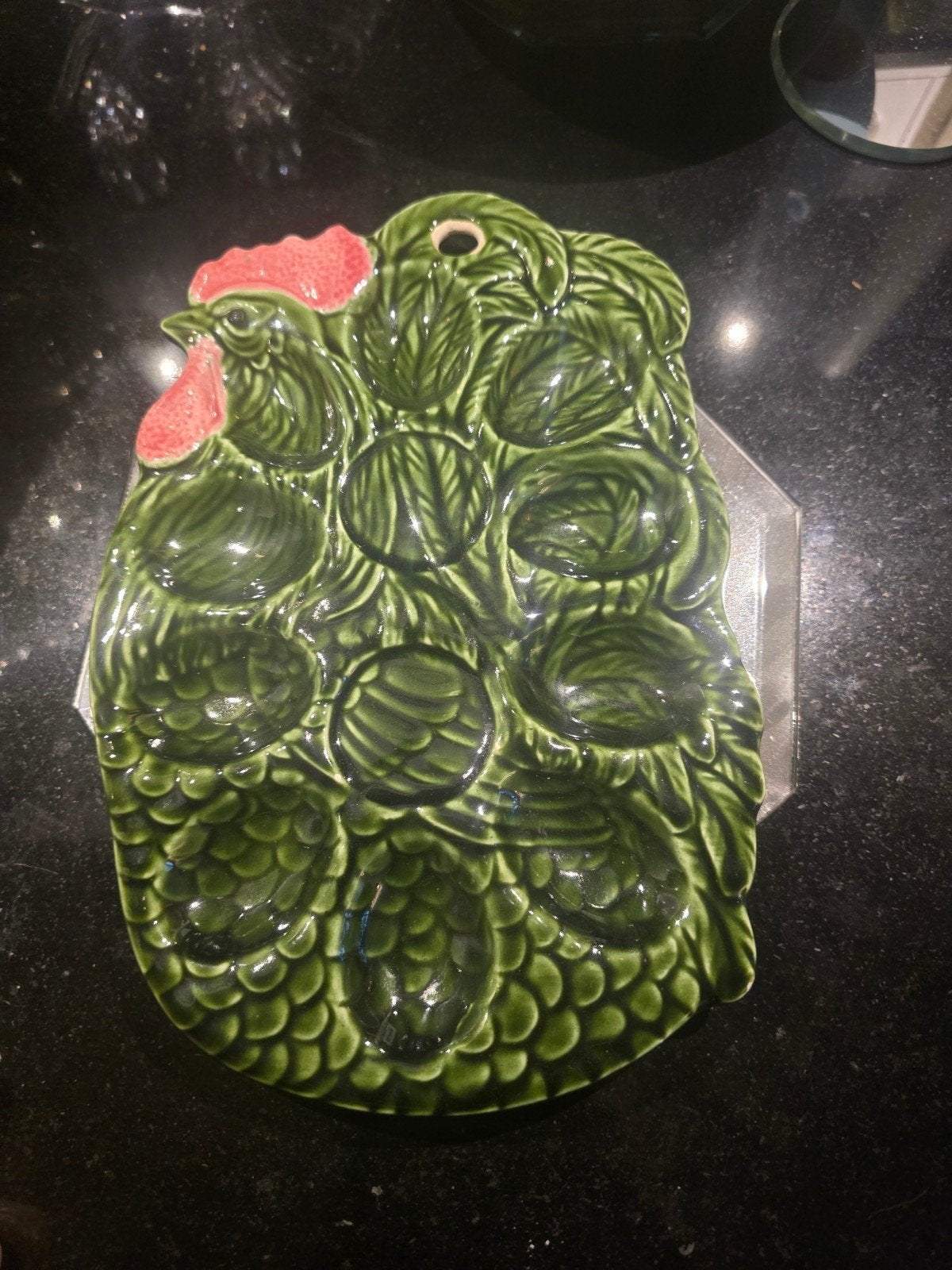 Vintage Majolica Eierschaal Haan - Jaren '70, Ophalen of Verzenden
