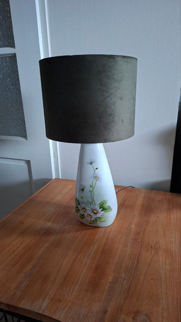 Schemerlamp hand geschilderd, Huis en Inrichting, Lampen | Lampenkappen, Rond, Ophalen