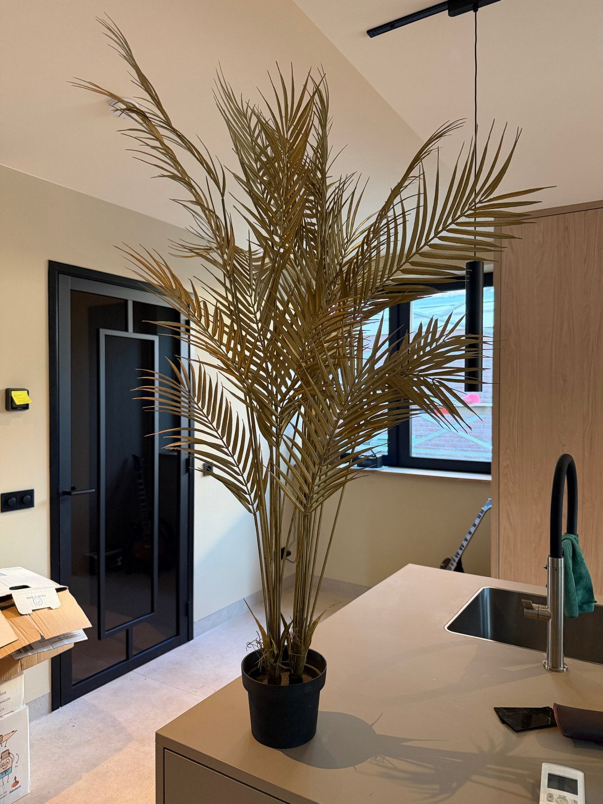 Gouden kunstpalm 110cm, Ophalen, Binnen, Kunstplant, Zo goed als nieuw