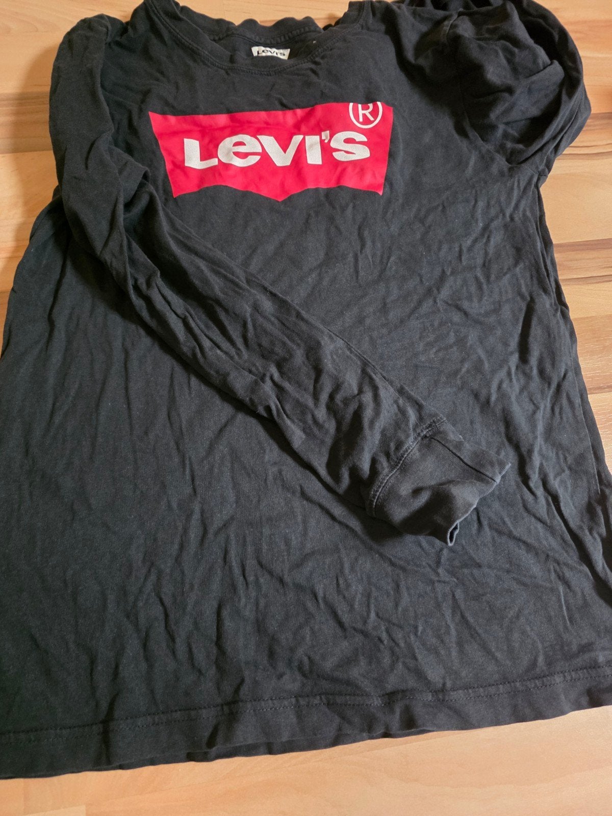 Zwart Levi's shirt met lange mouwen, maat 164, Gebruikt, Jongen of Meisje, Ophalen of Verzenden, Shirt of Longsleeve