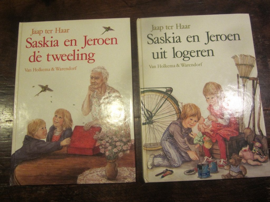 Jaap ter Haar Saskia en Jeroen de tweeling/uit logeren, Ophalen of Verzenden, Gelezen, Fictie algemeen