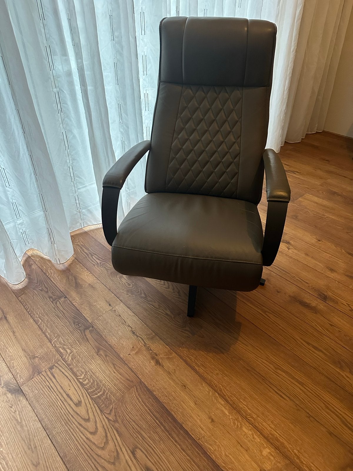 Elektrische relaxfauteuil - Groen leer