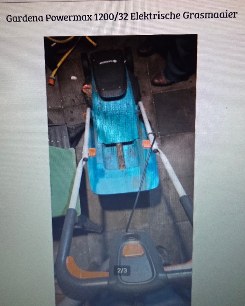 Gardena Powermax 1200/32 elektrische grasmaaier, opvangbak, Ophalen, Gebruikt, Elektrische grasmaaier, Opvangbak