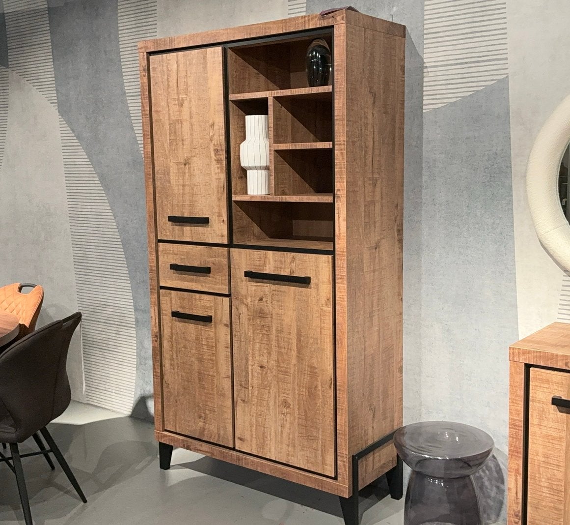 Mango hout look, bergkast, Huis en Inrichting, Ophalen, Zo goed als nieuw, 25 tot 50 cm, 100 tot 150 cm