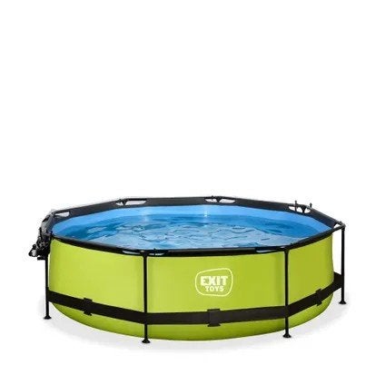 Zwembad EXIT Toys Frame Pool Ø2.44m x 76cm - Groen, Ophalen, Rond, Zo goed als nieuw, Opzetzwembad