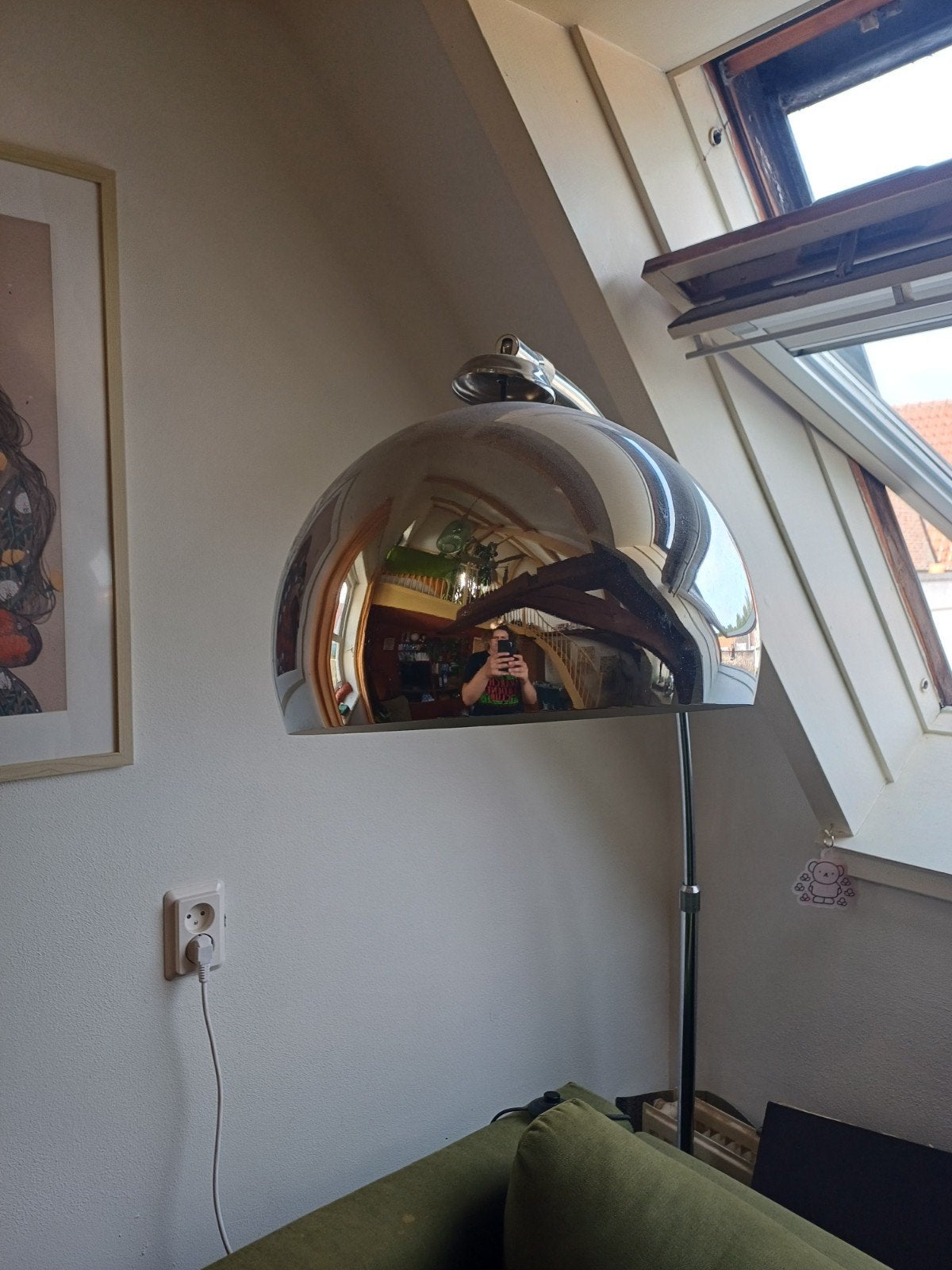 silver mid centrury lamp