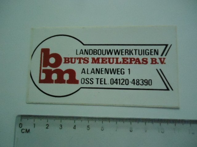 sticker oud MF traktor dealer Buts Meulepas massey ferguson, Verzenden, Zo goed als nieuw, Bedrijf of Vereniging