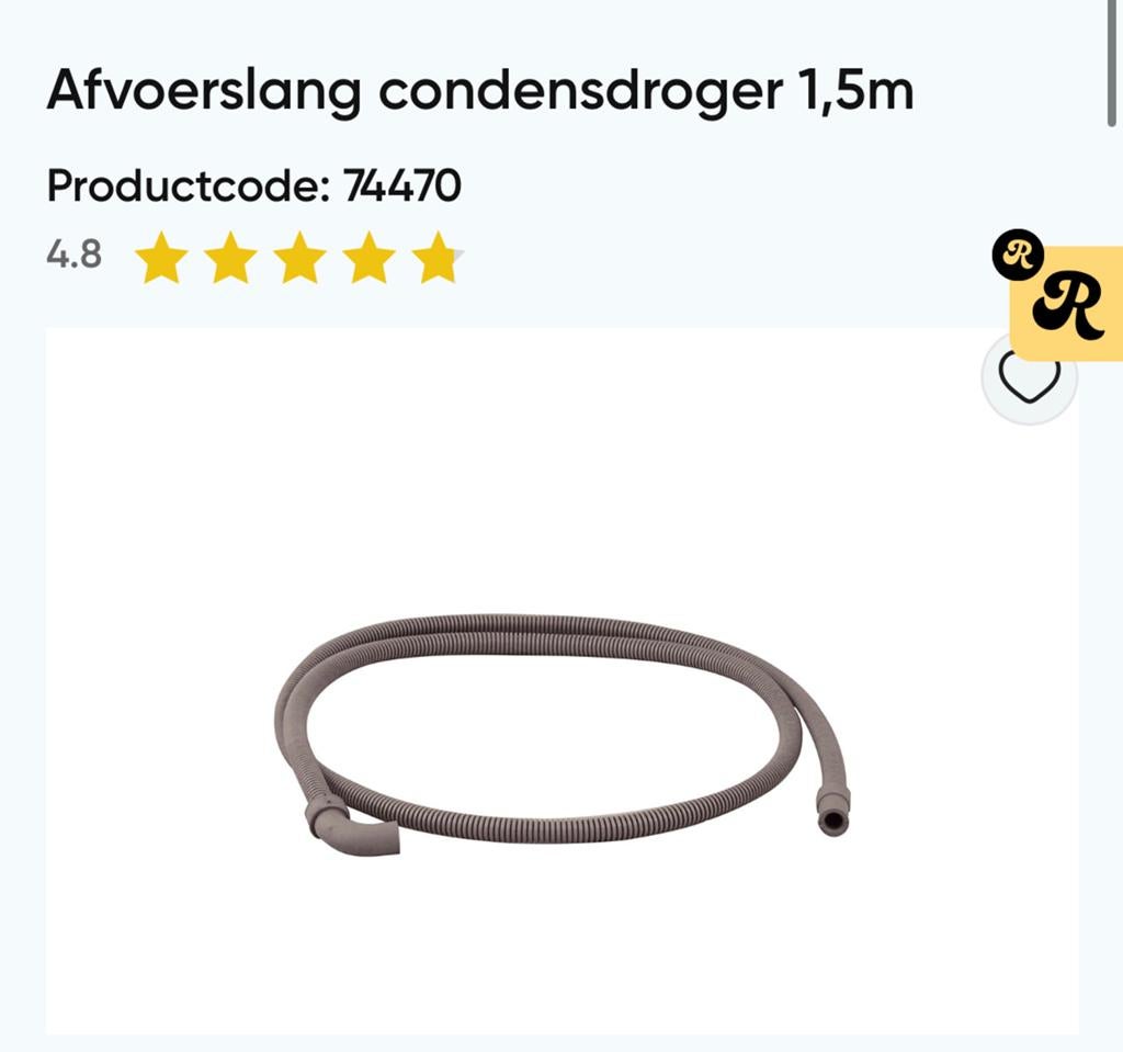 Afvoerslang droger, Ophalen, Nieuw