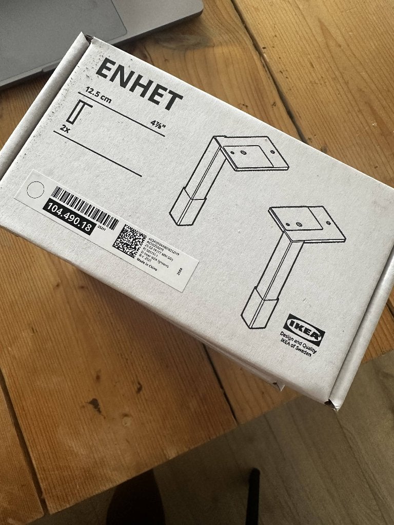 Ikea ENHET Poten voor kast, wit, 12.5 cm, Ophalen, Overige typen, IKEA, Nieuw