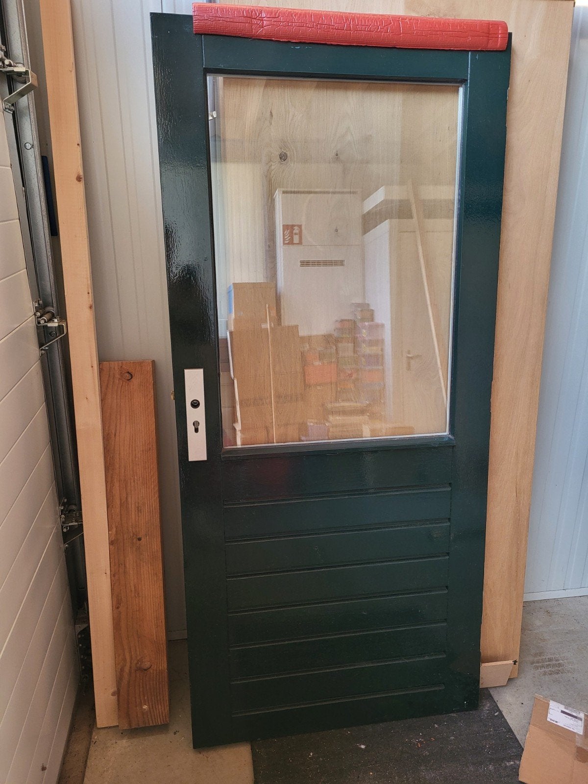 Buitendeur met glas - met thermopane, Ophalen, Gebruikt, 80 tot 100 cm, Buitendeur