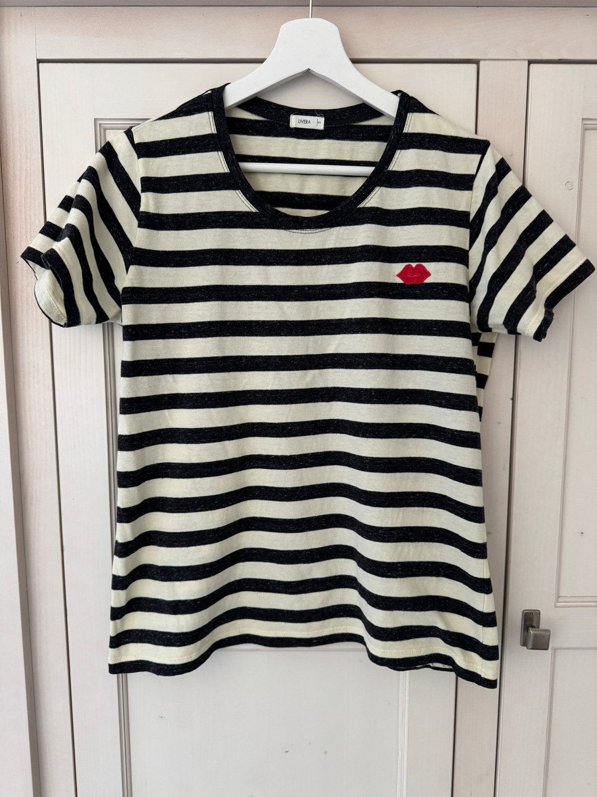 Livera pyjama shirt gestreept korte mouw maat S, Zwart, Ophalen of Verzenden, Zo goed als nieuw, Korte mouw