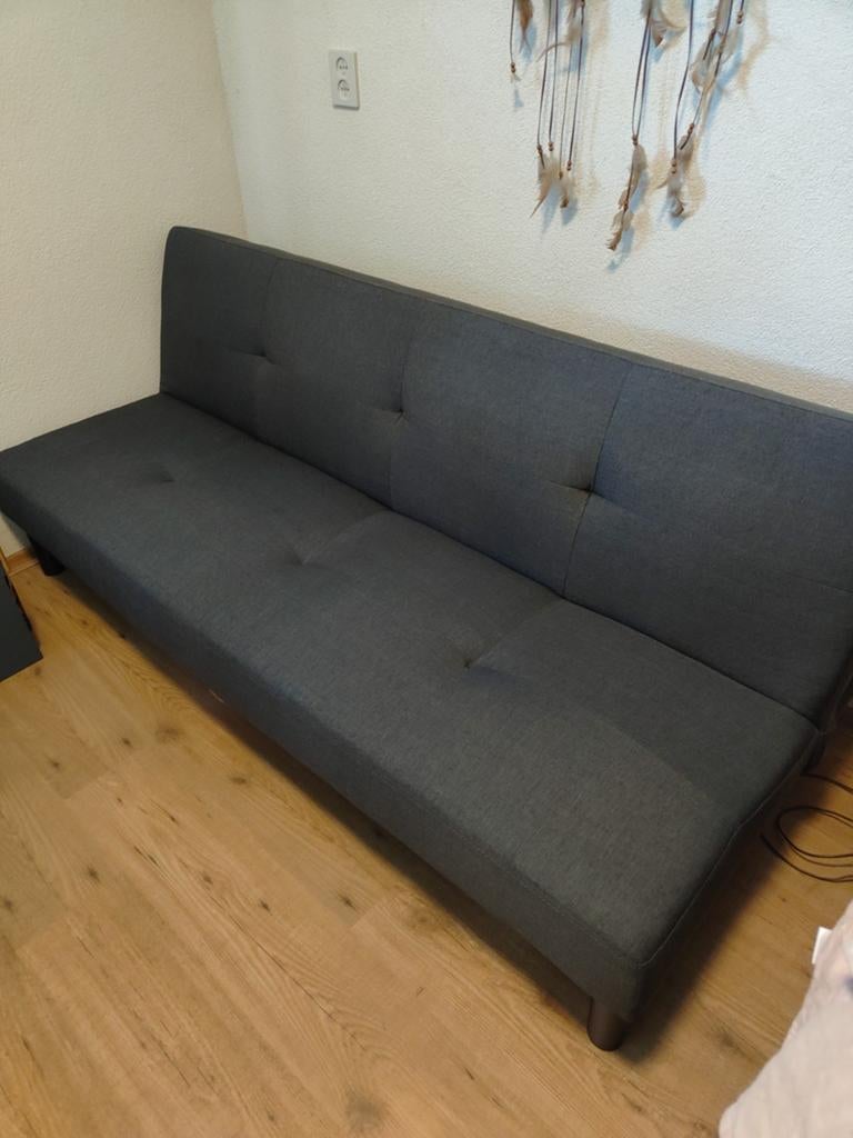 Bedbank, 90 cm, Tweepersoons, Zo goed als nieuw, Grijs