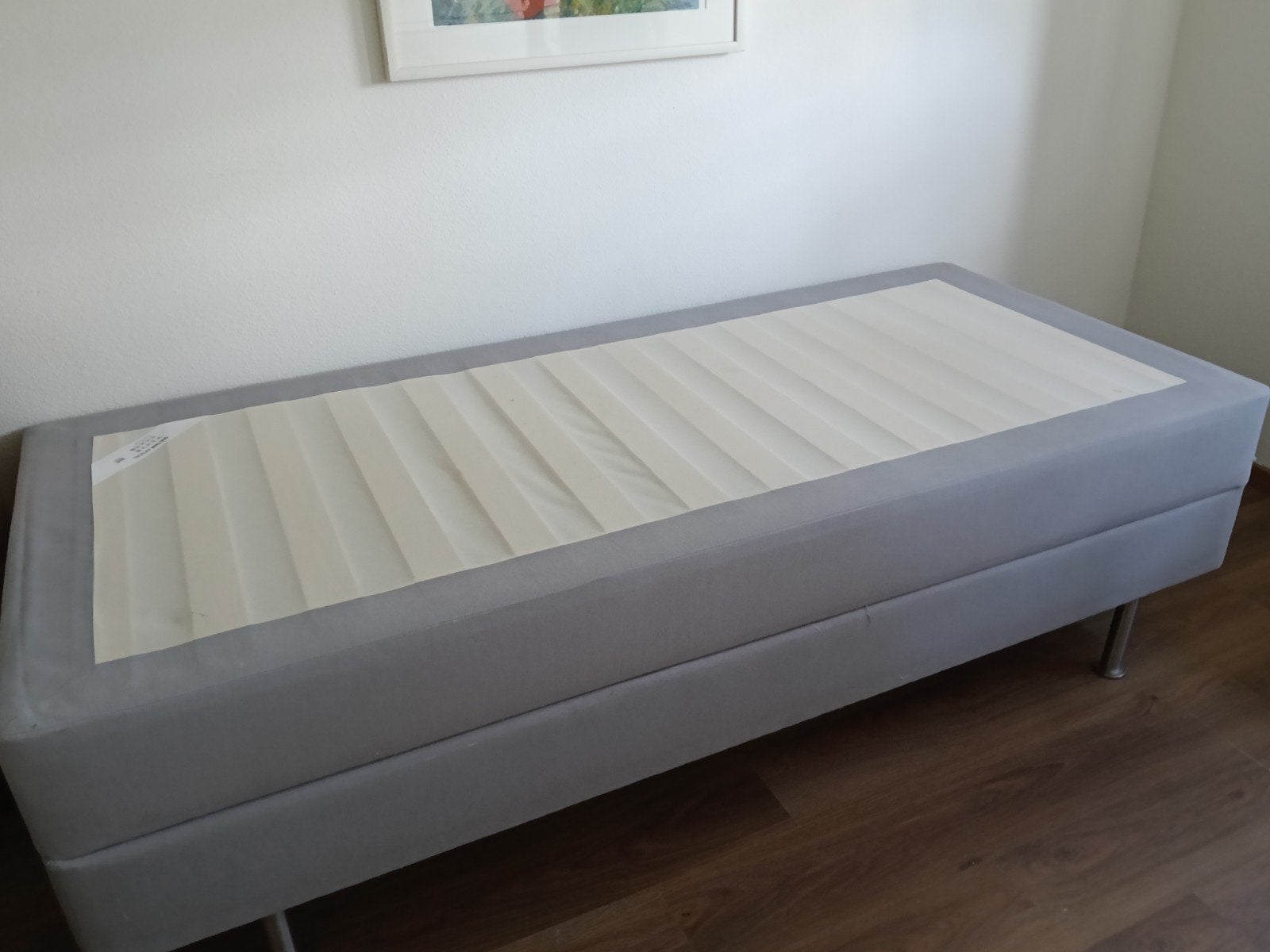 boxspring 2 stuks, Ophalen, 90 cm, Eenpersoons, Grijs
