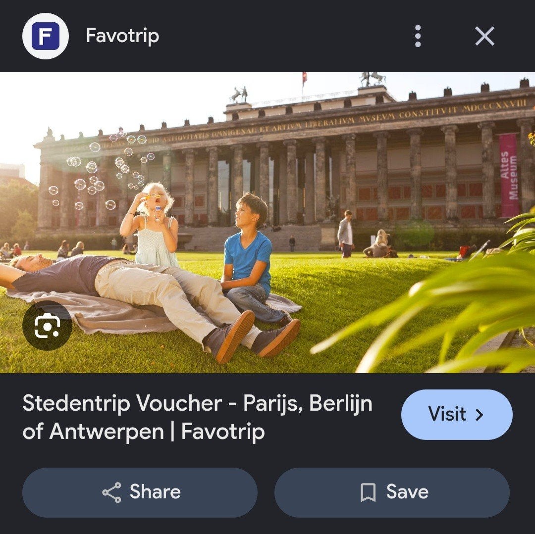 Favotrip Stedentrip Voucher (2 pers) - waarde €80, Tickets en Kaartjes, Twee personen