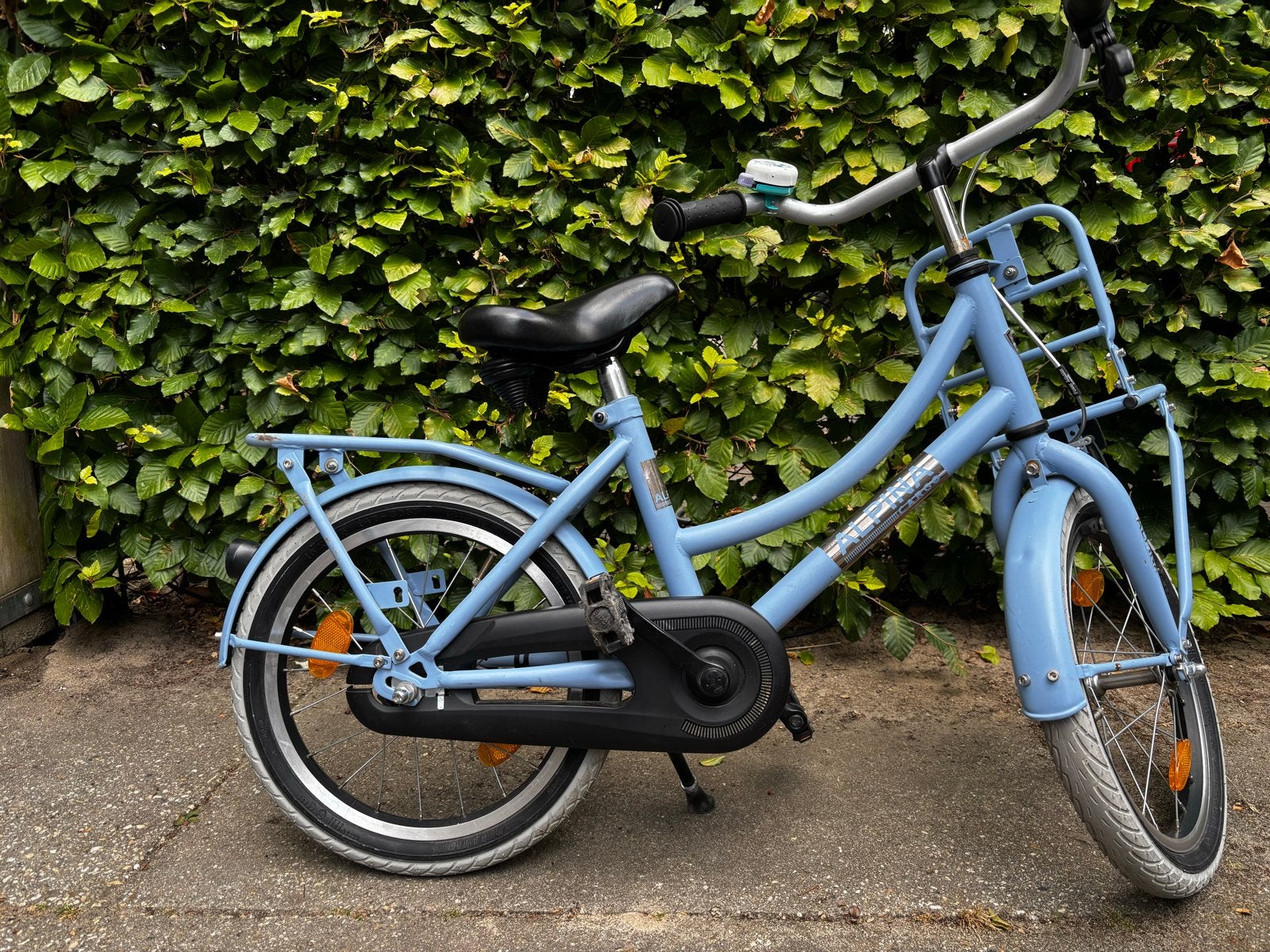 Alpina kinderfiets 16 inch - Lichtblauw, Fietsen en Brommers, Ophalen, Gebruikt, Terugtraprem, 16 tot 20 inch