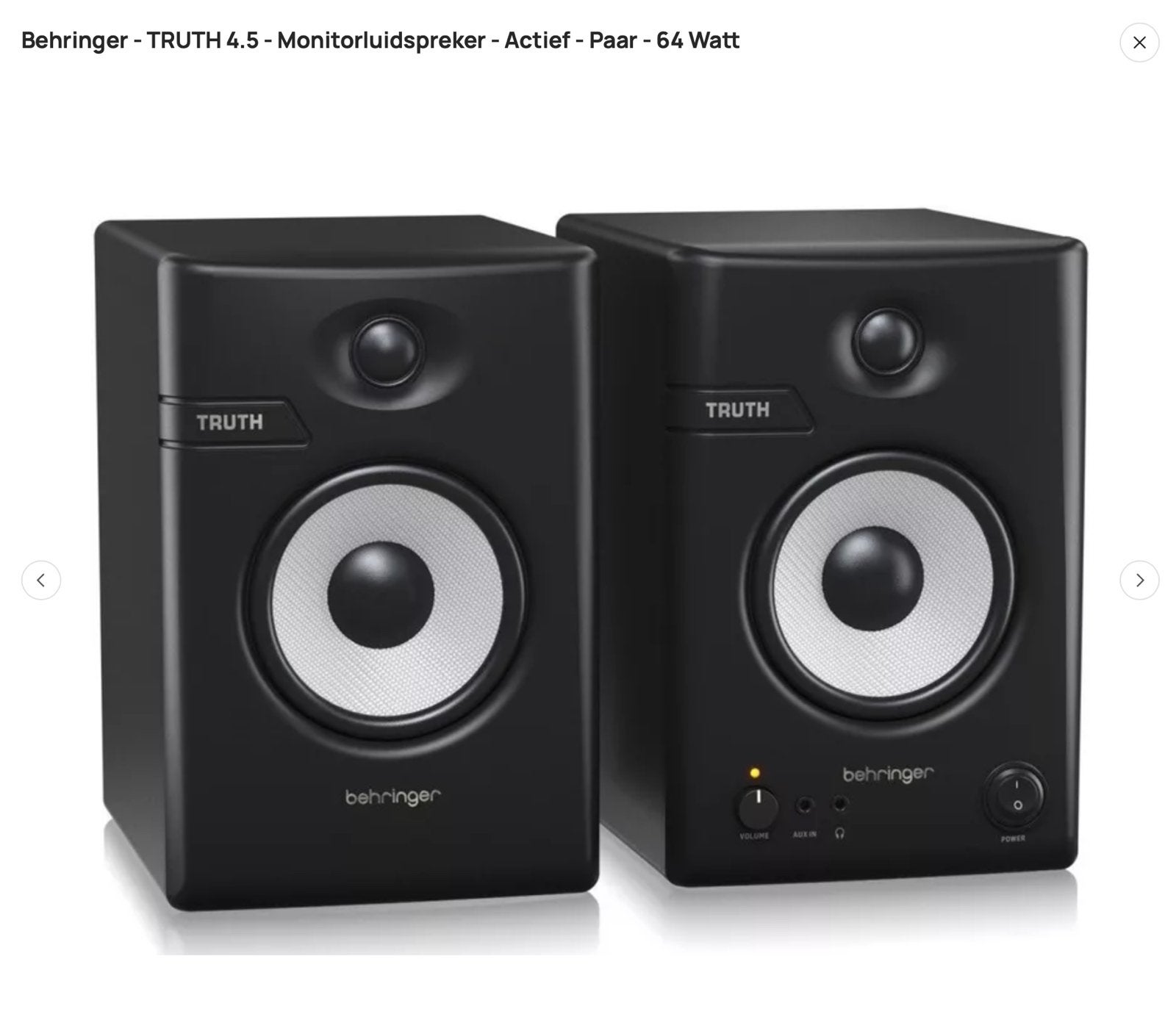 Behringer Truth 4,5” Studio speakers, Audio, Tv en Foto, Ophalen of Verzenden, Nieuw
