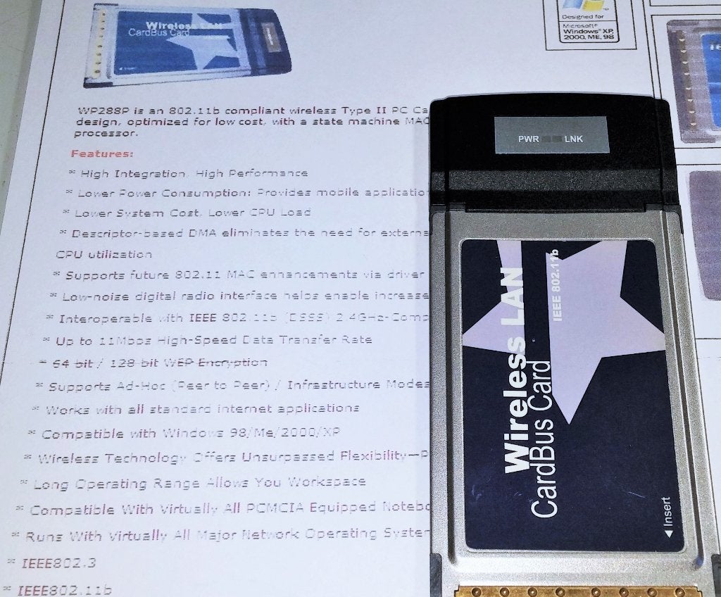 Prime PQP-WP288P Wireless G 11Mbps PCMCIA 32-bit Cardbus, Ophalen of Verzenden, Nieuw, Intern, Prime Electronics AMD