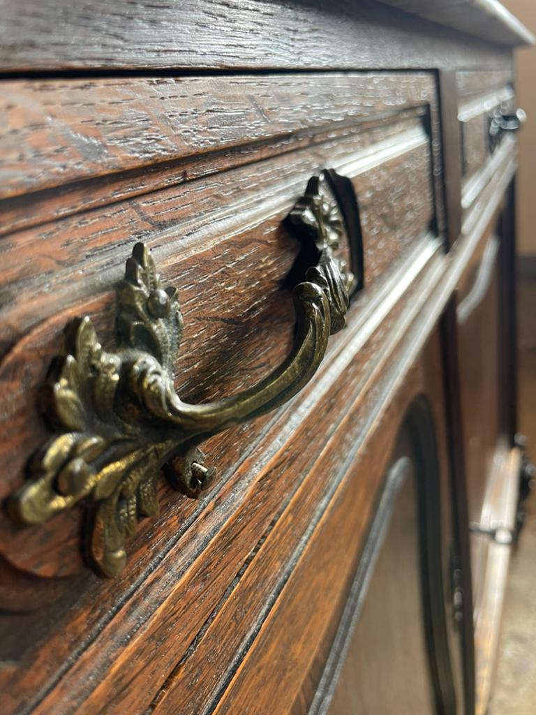 Schitterende Franse vintage commode wit marmeren blad, Ophalen, Gebruikt