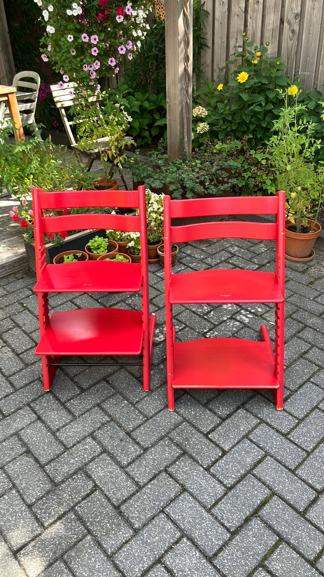 Stokke tripttap stoelen. Rood, Kinderen en Baby's, Kinderstoelen, Ophalen, Gebruikt, Meegroeistoel