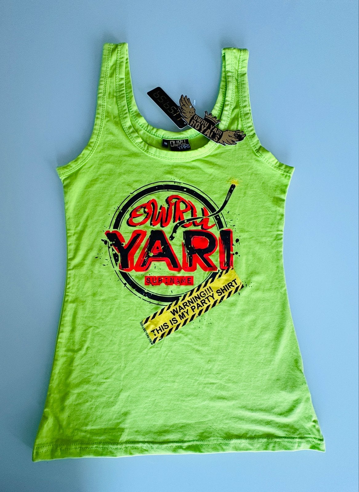 Nieuwe Owru Yari Royals neon groene tanktop maat M, Nieuw, Zonder mouw, Groen, Ophalen