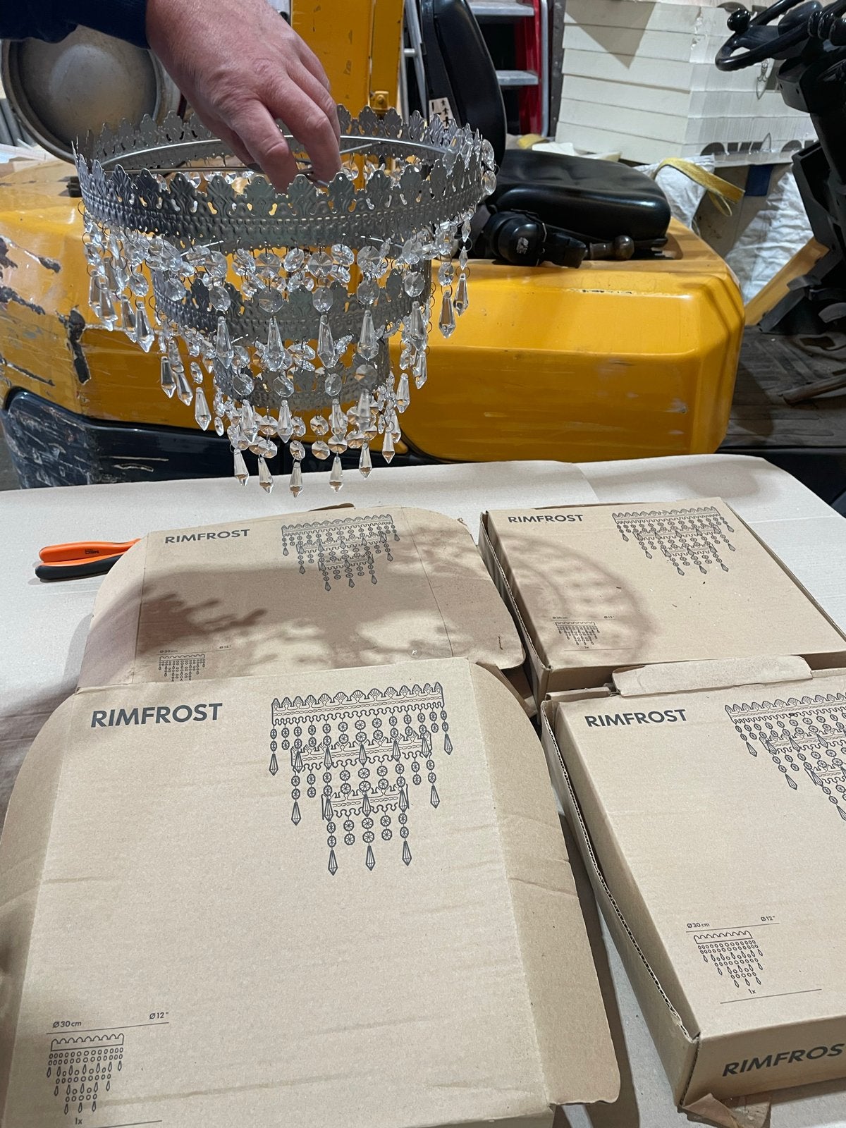 4x IKEA Rimfrost Kroonluchter, Huis en Inrichting, Ophalen, Nieuw, Metaal, Overige fittingen