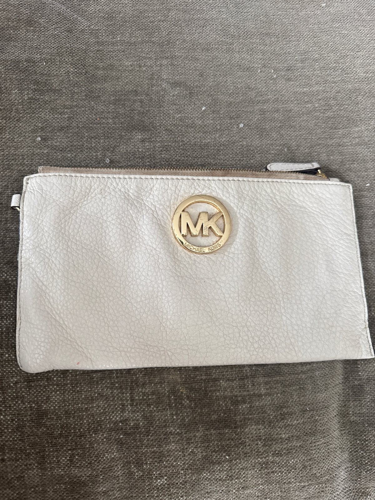 Michael Kors Clutch, Ophalen of Verzenden, Gebruikt, Wit, Avondtasje