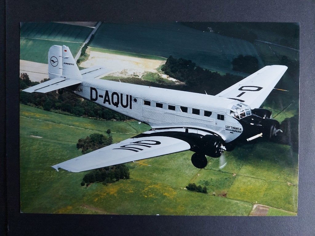Foto van een Lufthansa Junker 52 (LU9), Ophalen of Verzenden, Gebruikt, Kaart, Foto of Prent