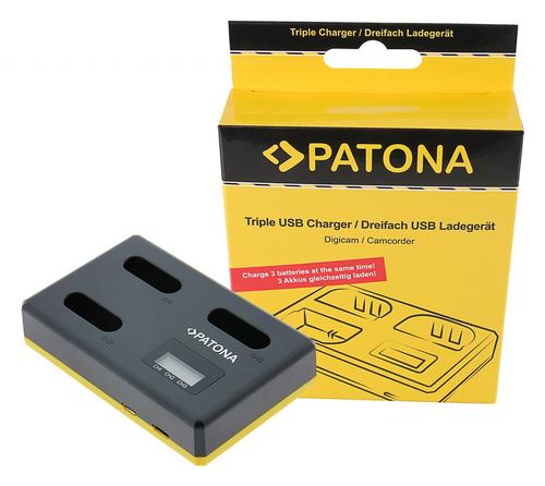 USB Triple Charger Sony BX1 Cybershot incl. USB Type Cable, Verzenden, Nieuw