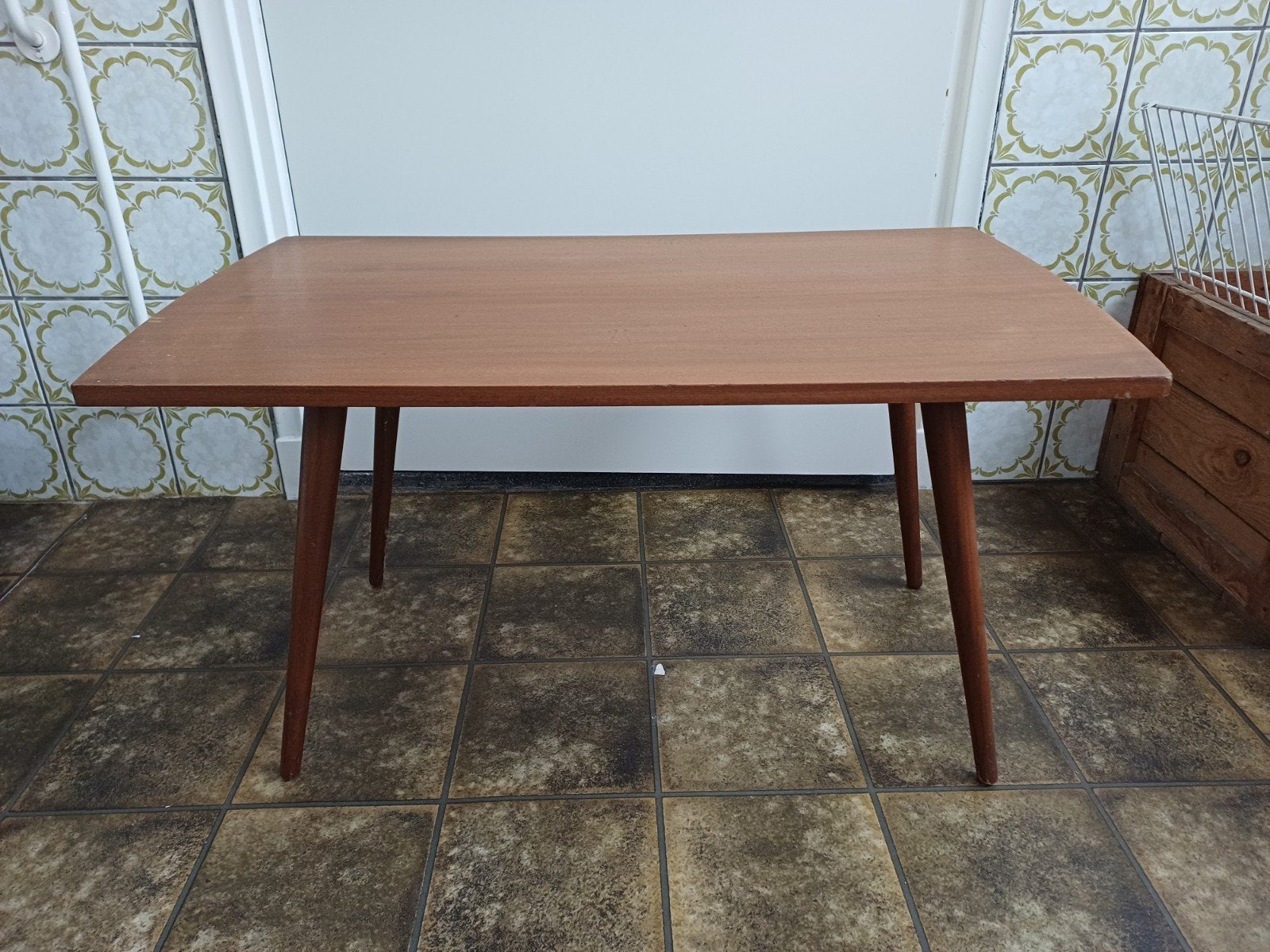 Vintage teakhouten salontafeltje., Huis en Inrichting, Tafels | Eettafels, Ophalen, Gebruikt, 50 tot 100 cm, 50 tot 100 cm