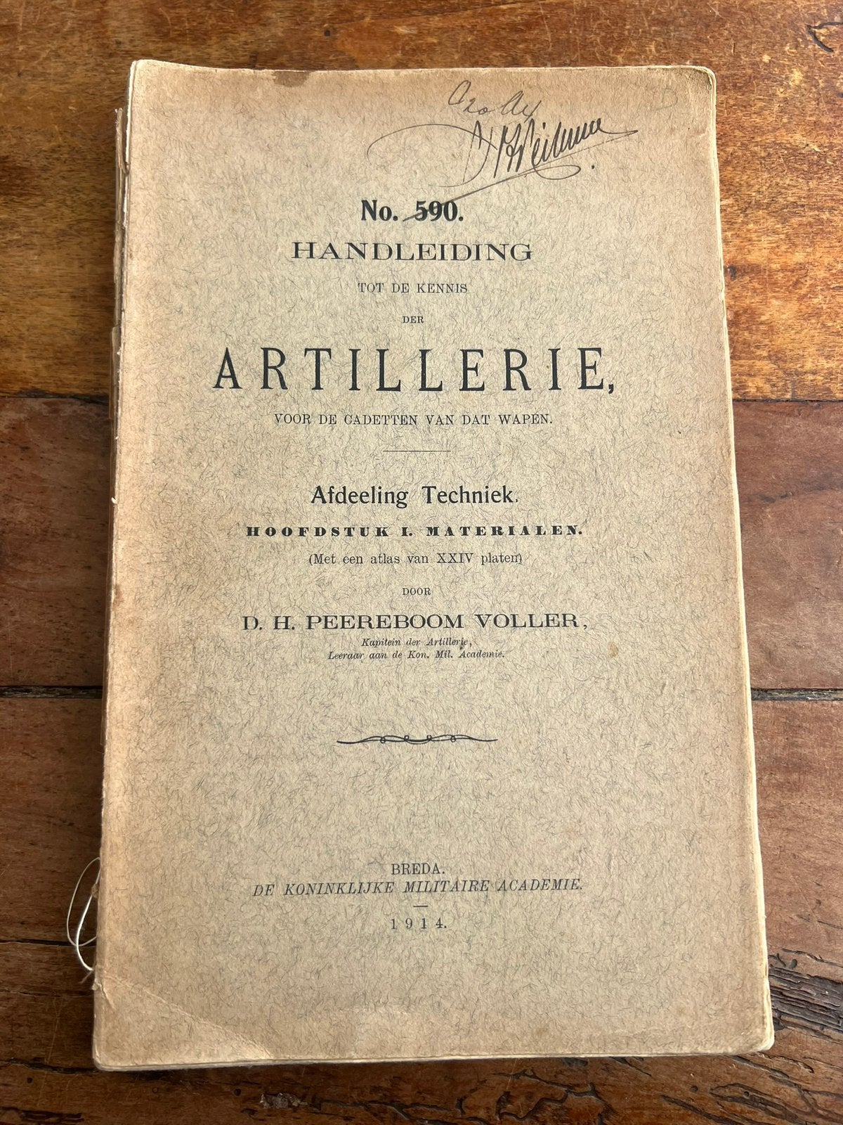 Nederlands mobilisatie handboek artillerie munitie 1914 mate, Verzenden, Nederland
