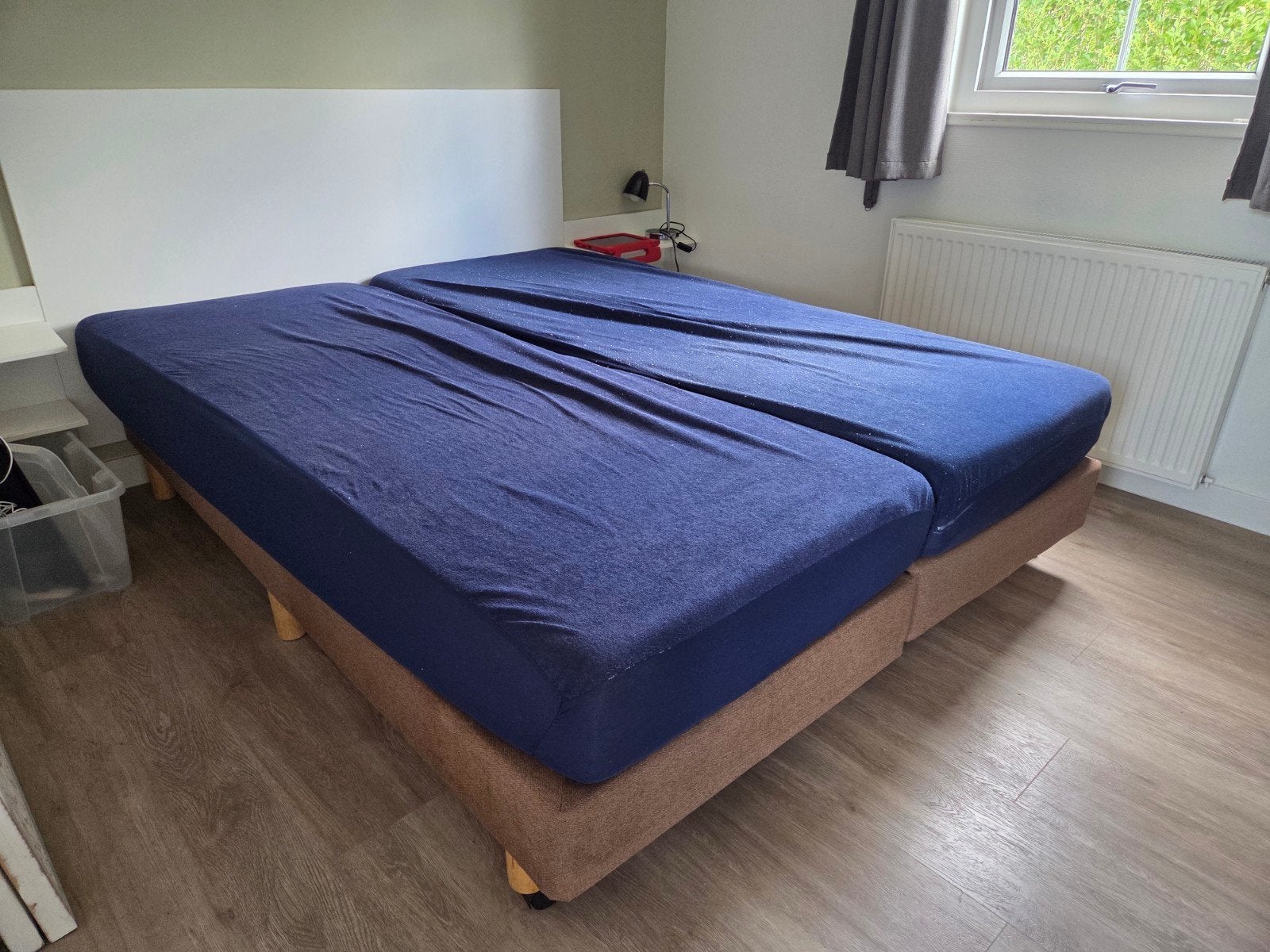 Gratis tweepersoonsbed inclusief matras - snel ophalen!, Overige materialen, Gebruikt, Bruin, Tweepersoons