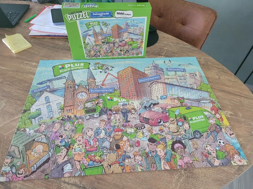 PLUS KAMMINGA = DUIVENDRECHT editie 1000 stukjes kost 5,00, Ophalen of Verzenden, 500 t/m 1500 stukjes, Zo goed als nieuw, Legpuzzel