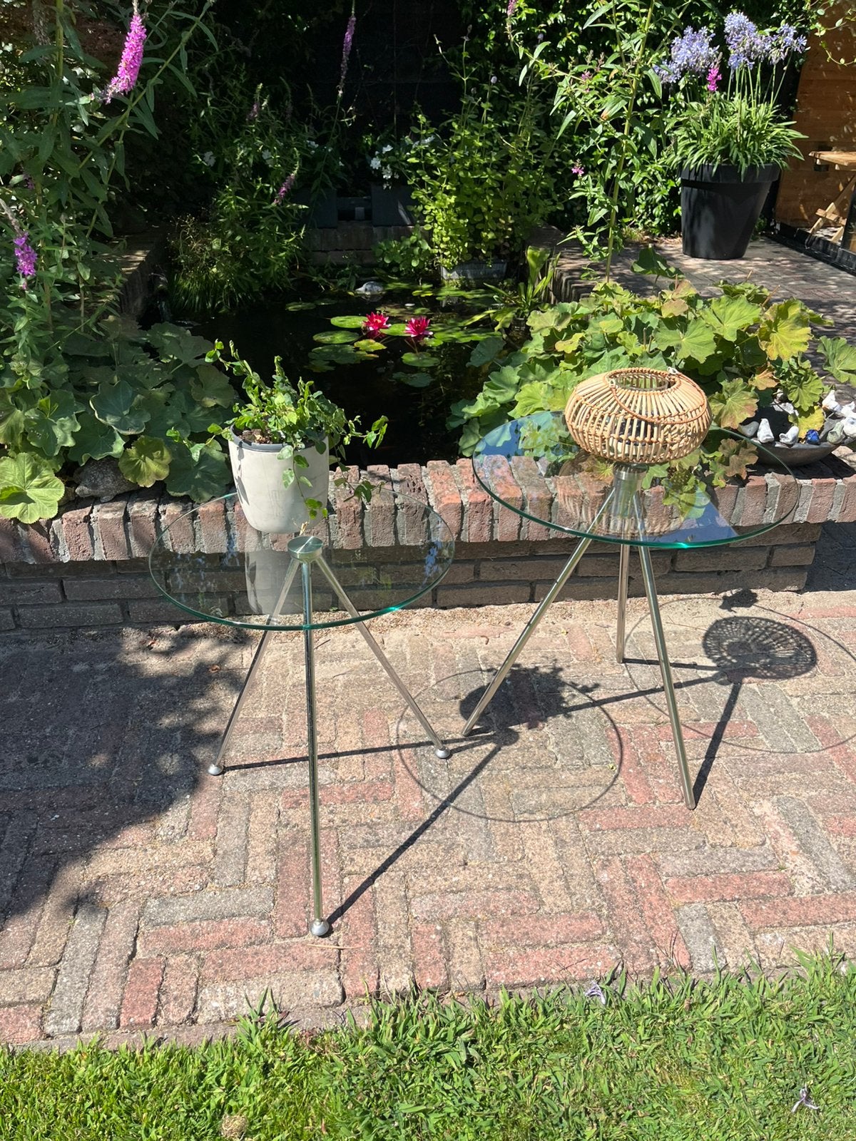 Glazen ronde bijzettafeltjes, Minder dan 55 cm, Rond, Ophalen, 45 tot 60 cm