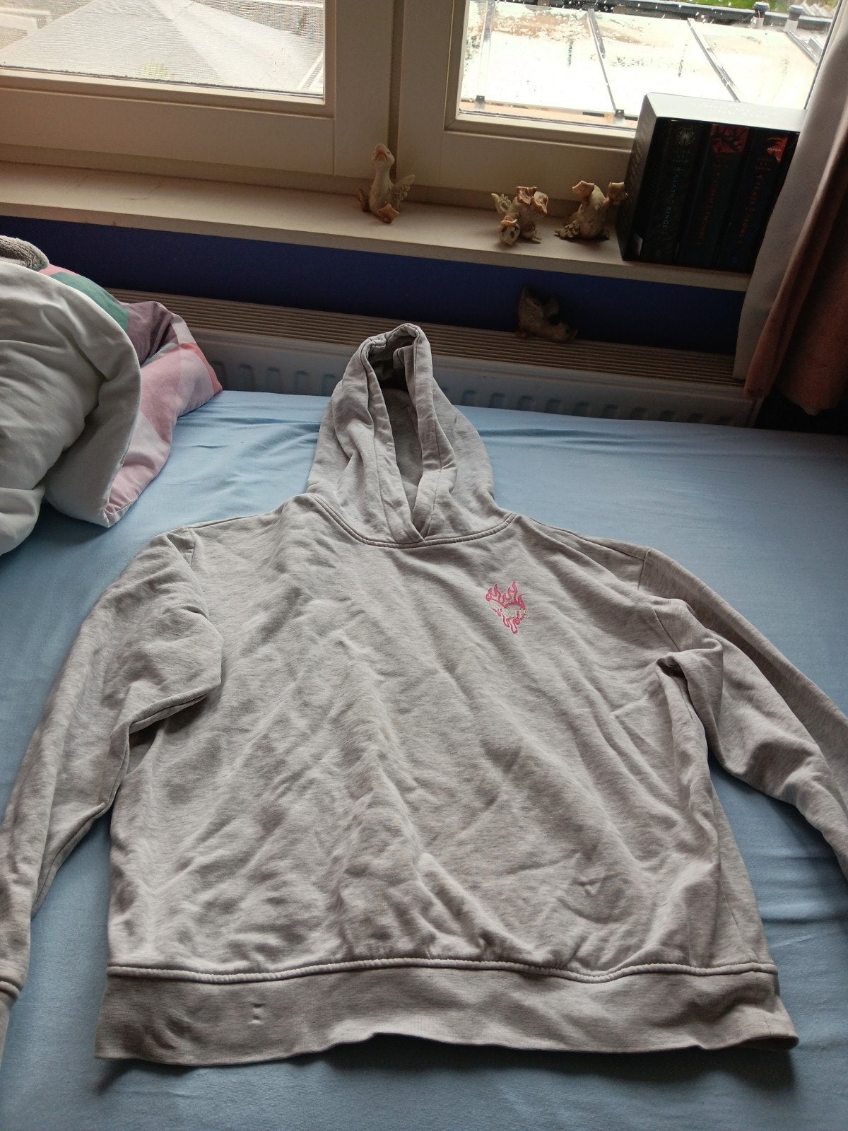 The Sting Hoodie Maat M - Grijs met roze opdruk, Kleding | Dames, Maat 38/40 (M), The Sting, Ophalen of Verzenden, Grijs