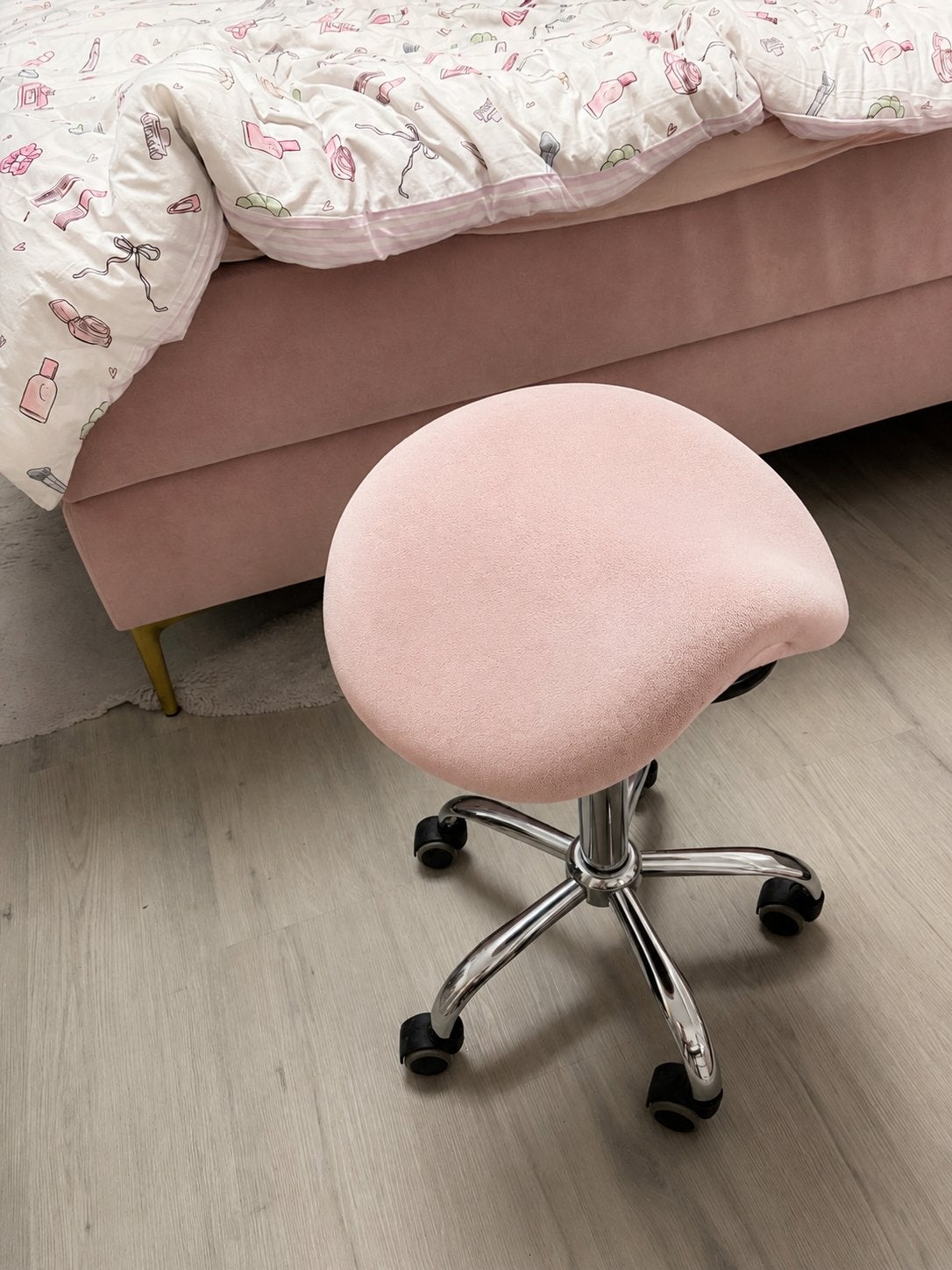 Rolkruk tabouret zadelkruk, Ophalen, In hoogte verstelbaar, Gebruikt, Hout