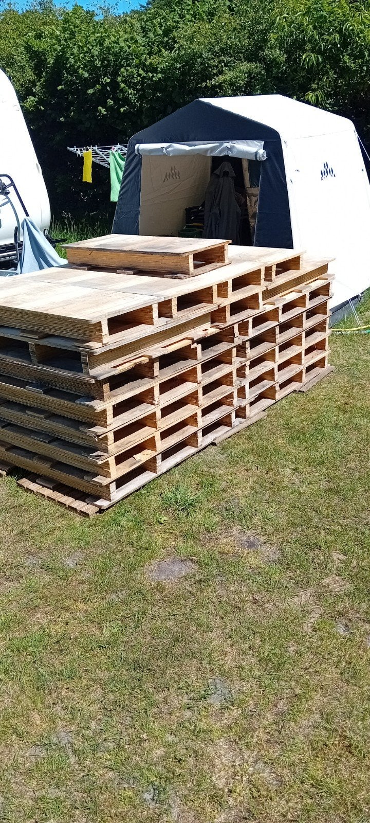 Gratis houten vlonders voor tent of voortent, Ophalen
