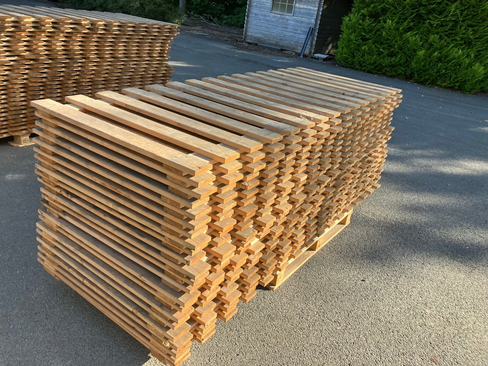 112 Vlonders 270x100 legbord tuinhek stelling vloer, Ophalen, Gebruikt, Hout