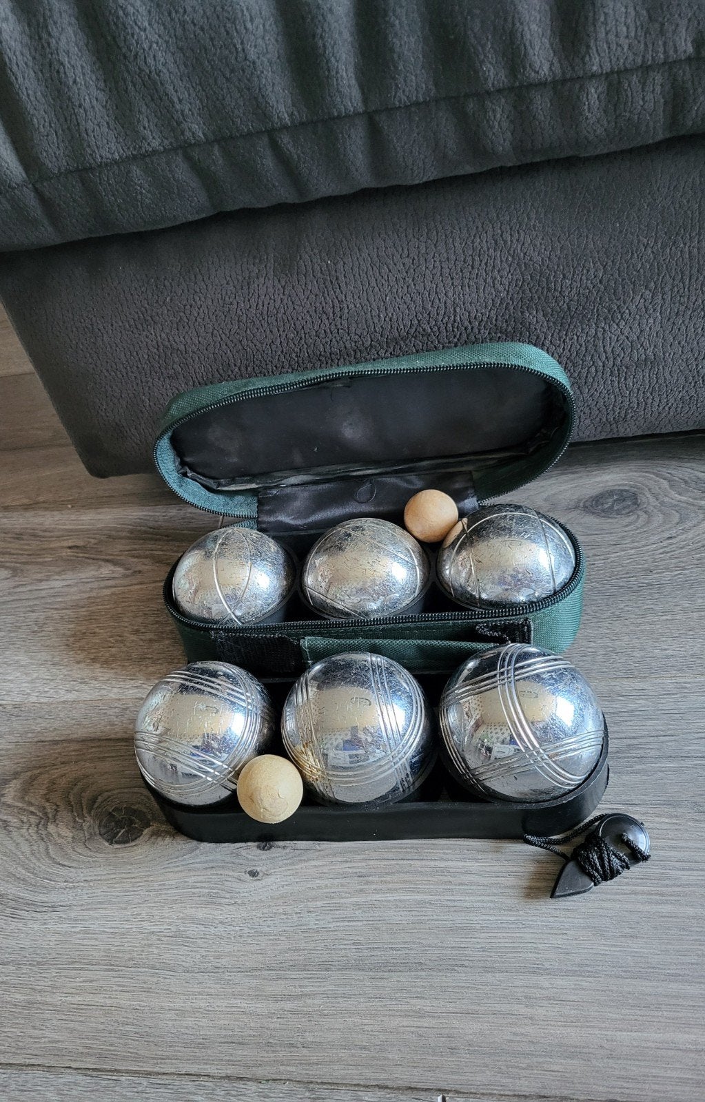 Jeu de Boules - 2 sets van 3 ballen per set voor 2 spelers, Ophalen of Verzenden, Gebruikt